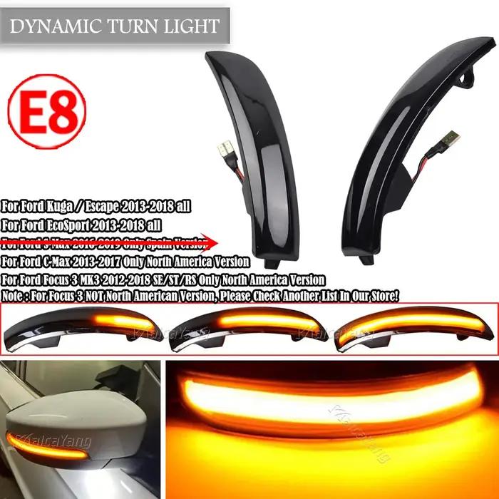 Clignotant dynamique LED pour Ford Kuga Ecosport, indicateur de rétroviseur latéral séquentiel 2013