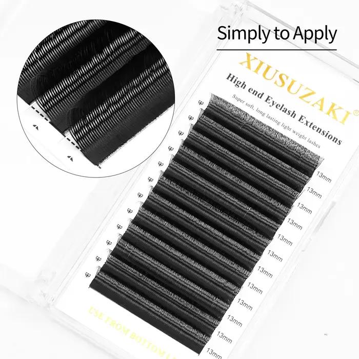 XIUSUZAKI 6 plateaux/lot Extensions de cils YY en forme de U Double pointes 2D YY ventilateurs de Vo