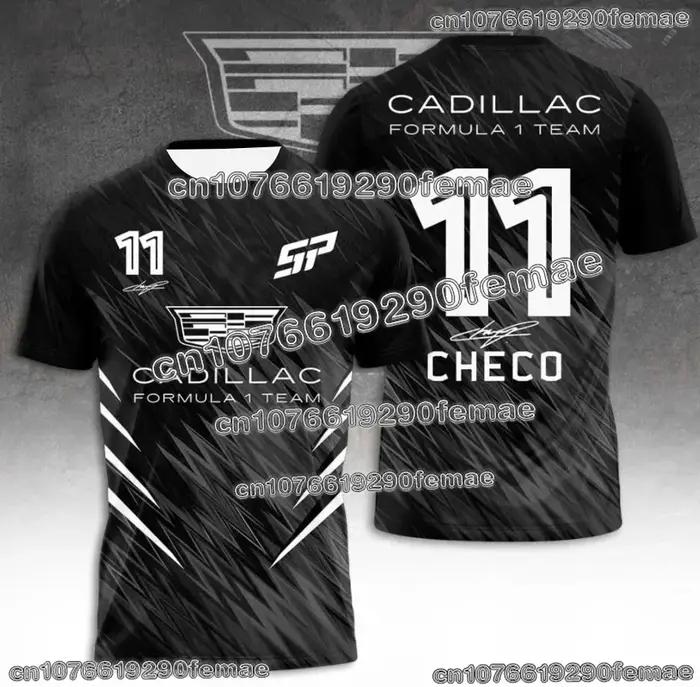 T-shirt pour homme de l'équipe Cadillac Racing avec impression 3D, chemise à manches courtes à sécha