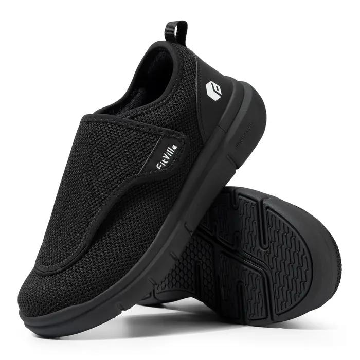 FitVille chaussures pour diabétiques Extra larges pour hommes pour personnes âgées pieds orthopédiqu
