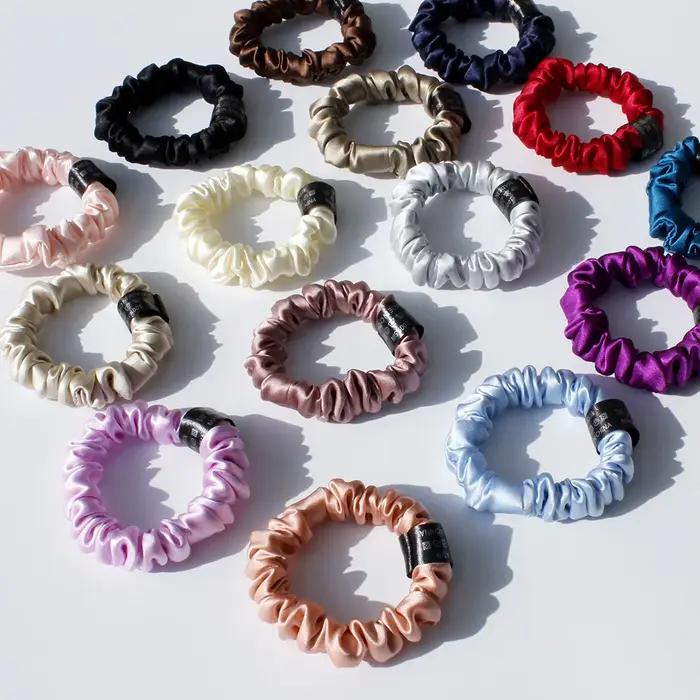Chouchous en soie de mûrier 100% Pure, attaches pour cheveux, bandes en caoutchouc pour femmes et fi