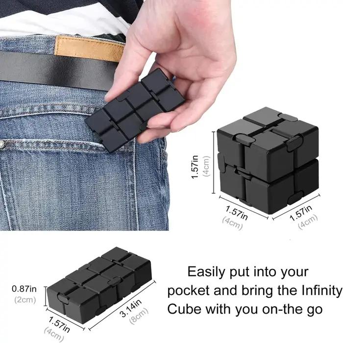Cube infini en alliage et plastique, jouet anti-stress ultra-durable, sensoriel, pour adultes et enf
