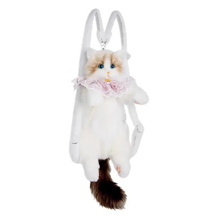 Sac à dos chat en peluche pour garçons filles enfants cartable mignon dessin animé sacs d'école mate