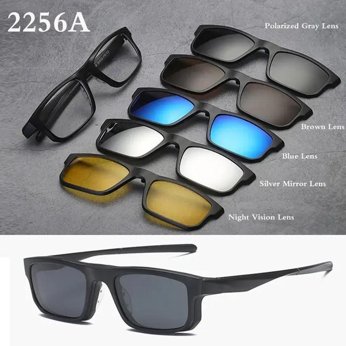 Belmon monture de lunettes hommes femmes avec 5 pièces pince sur lunettes de soleil polarisées lunet