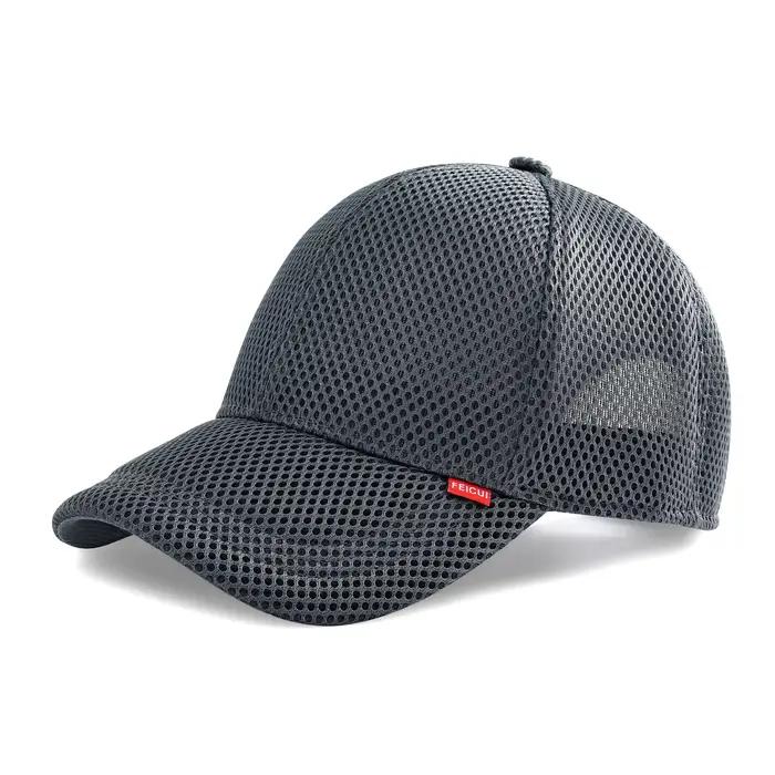 Casquette de baseball unisexe FEICUI 6 panneaux en maille pour l'été, casquette de course couleur un