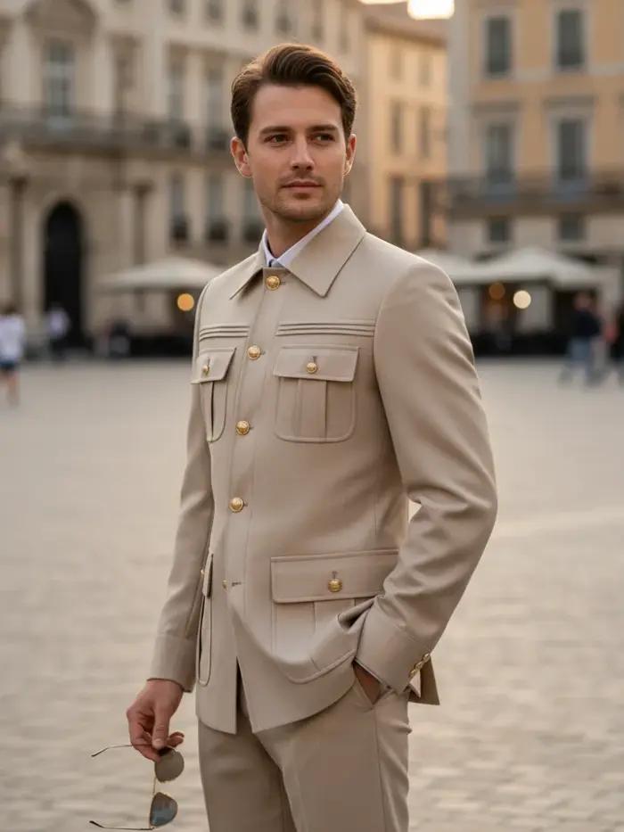 ST Cassy – costume slim pour hommes, version fine, coupe classique, simple boutonnage, plusieurs poc