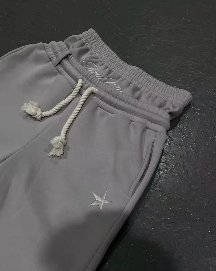 Harajuku – pantalon de survêtement ample à Double taille Y2K, couleur unie américaine, lettres brodé