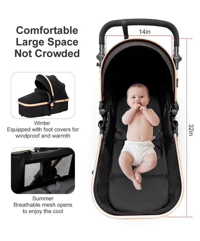 Poussette bébé 3 en 1 poussette Convertible bébé voitures landau Buggies poussette mère enfants pous