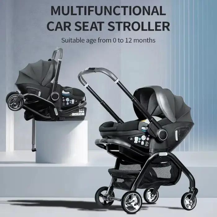 Poussette bébé 4-en-1 avec base ISOFIX, expédiée depuis l'UE, légère, portable, pour nouveau-né, 15
