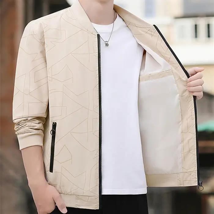 2025 printemps et automne nouveau col de Baseball court ample couleur unie veste hommes d'affaires d