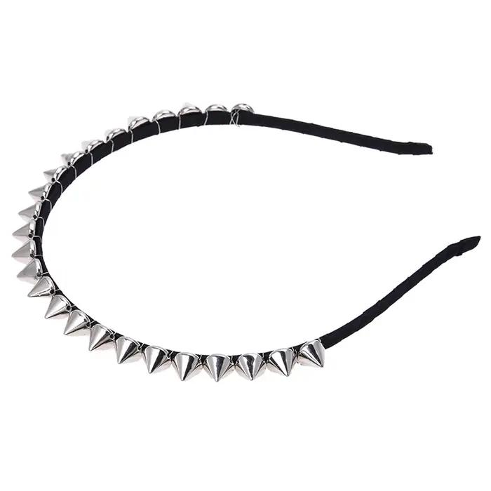 Argent métal Stud Rivet Spike bandeau cheveux bandeau Aliceband Punk fille