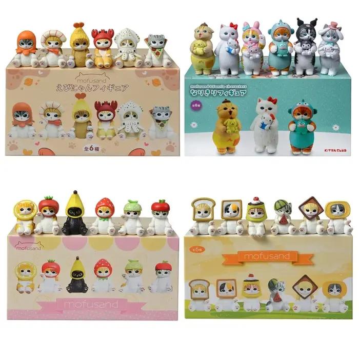 Mofusand requin chat boîte aveugle fruits animaux mignon Mini figurines Anime ornements poupées Fans