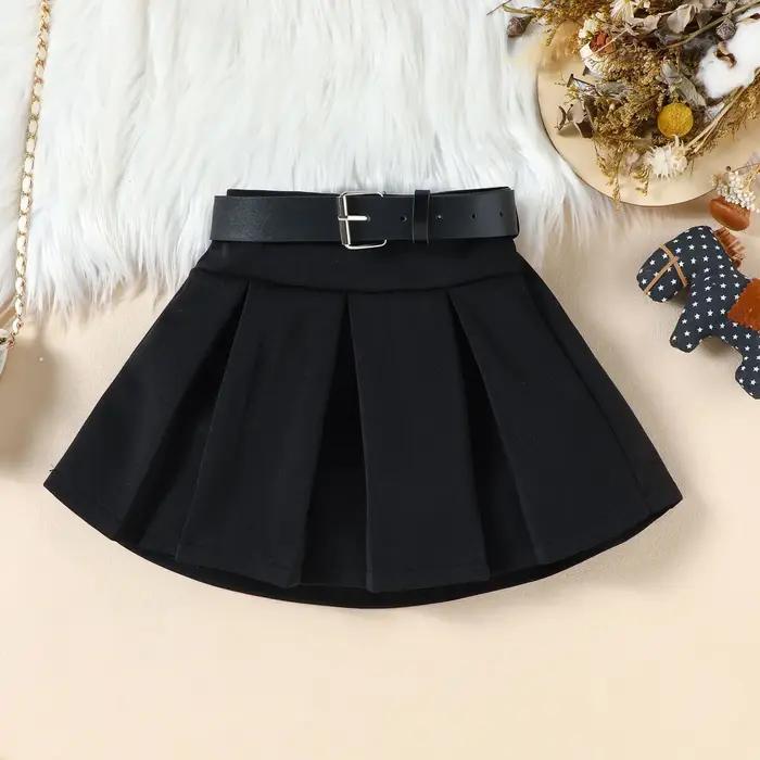 Tenues d'automne et d'hiver pour filles, ensemble 3 pièces, robe + ceinture + chapeau, nouveaux vête