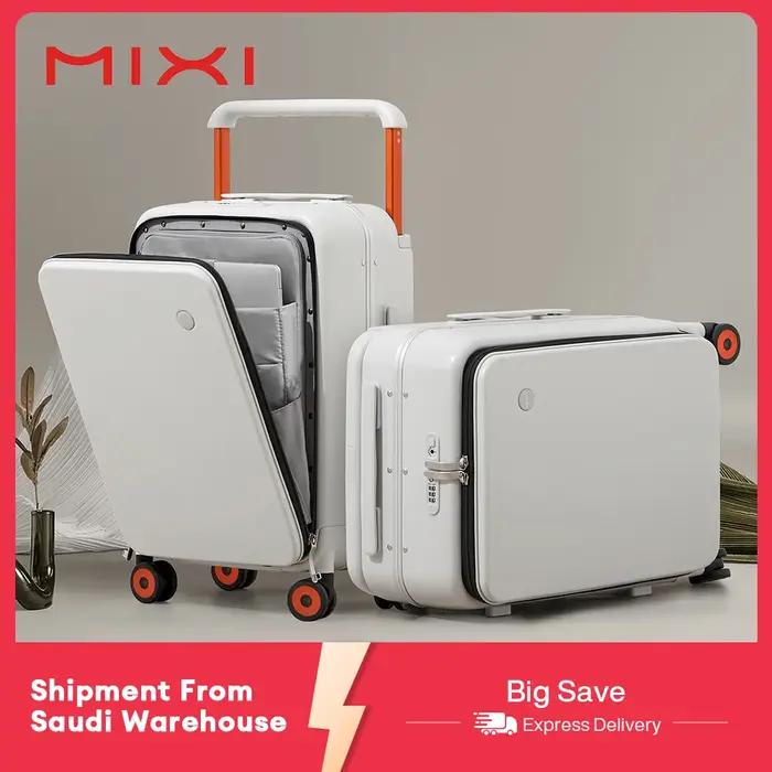 Valise Mixi Nouveau Design à Poignée Large, Cadre en Aluminium, Bagage Cabine pour Hommes, Valise de