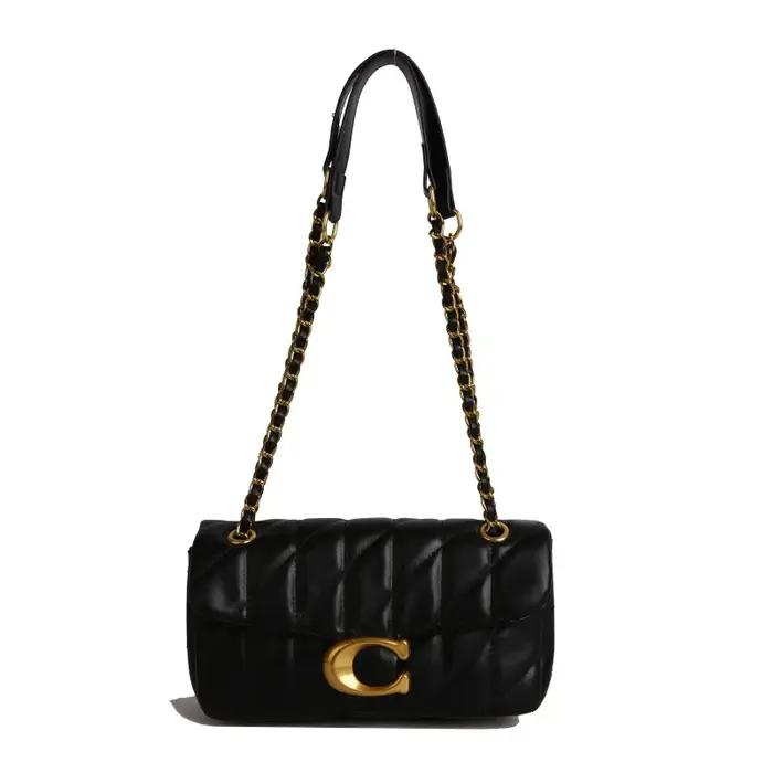 Sac de style avancé, sac à chaîne en grille de diamant pour femmes, nouveau petit sac carré polyvale