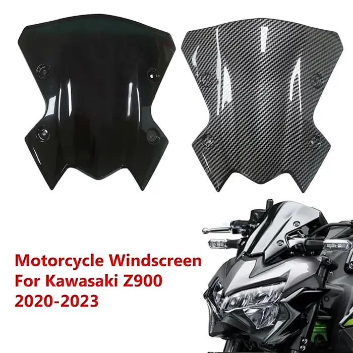 Protecteurs de pare-brise de moto en fibre de carbone, aspect noir, accessoires pour Kawasaki Z900,