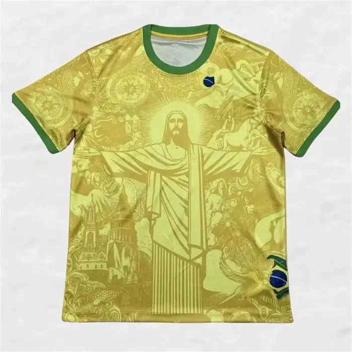 T-shirt de Football pour adultes/enfants, édition spéciale brésilienne, jésus noir gris, T-shirt d'e