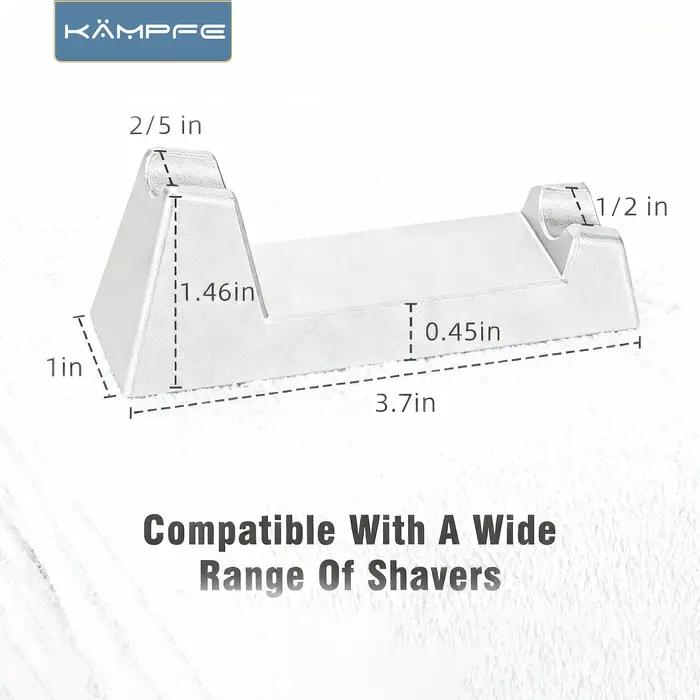 Le support de rasoir KAMPFE en aluminium léger et durable convient à une variété de rasoirs.