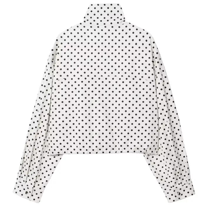 HXAO – veste bombardier à pois pour femme, demi-saison, surdimensionnée, manches longues, haut d'ext