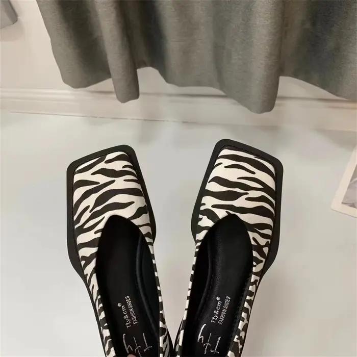 Bailamos-Chaussures plates carrées pour femmes, mocassins décontractés, doux, élastiques, ballerine