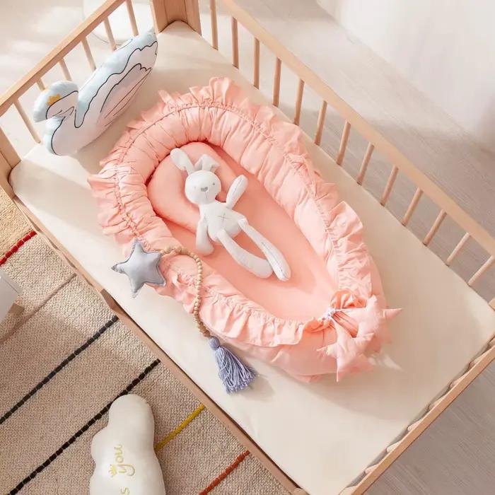Nid de lit en coton pour nouveau-né, couffin à volants, lit de voyage, chaise longue Portable, berce