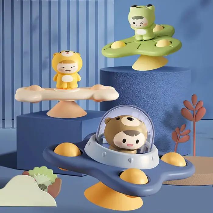 Jouet apaisant pour bébé, avion de dessin animé, artefact de bain pour bébé, ventouse amusante, Spin
