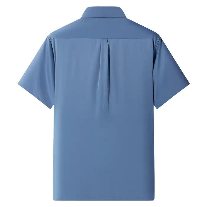 Nouveau Anti-rides hommes chemises manches courtes chemises habillées pour hommes coupe ajustée Cami