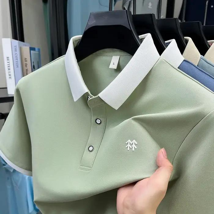 Designer marque mercerisé coton manches courtes polo shirt été nouveau style coréen Casual hommes t