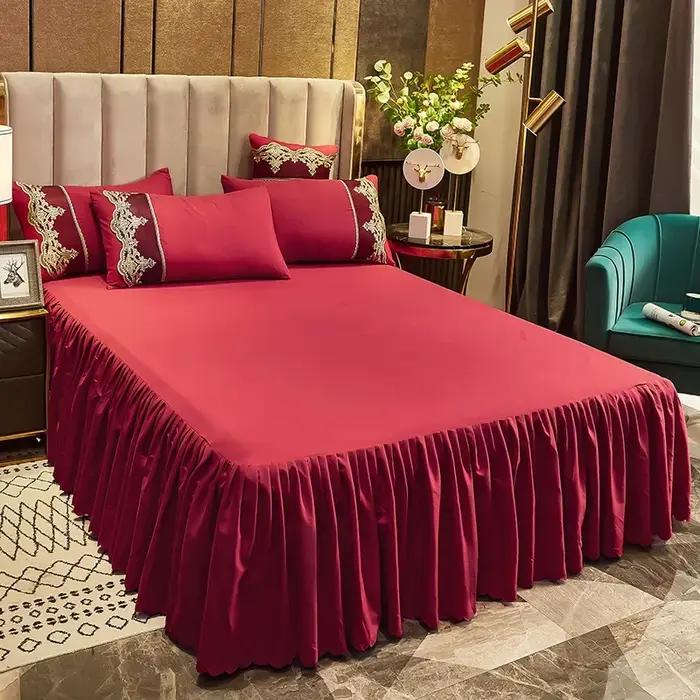 Jupe de lit à volants antidérapante pour chambre à coucher protection matelas élégance sophistiquée occasions spéciales