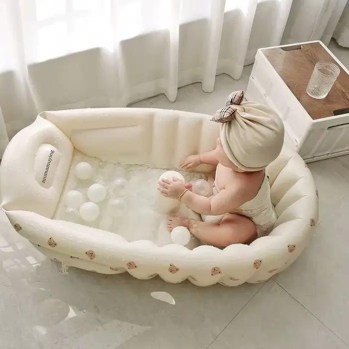 Baignoire Gonflable Multifonctionnelle Transformable en Siège Portable pour Bébé Support Arrière Facilité d'Utilisation Occasions Spéciales Joie et Détente pour Tous-Petits