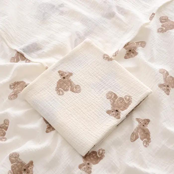 Ins – couverture d'emmaillotage en mousseline pour bébé, 2 couches de coton, pour nouveau-né, servie