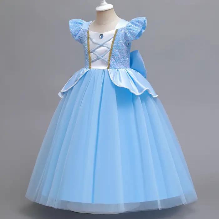 Disney Deluxe élégant cendrillon princesse robe de bal fantaisie anniversaire cendrillon robe de soi