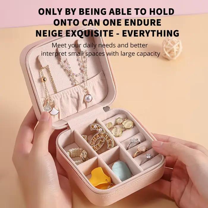 Mini boîte de rangement de bijoux portable pour femmes, étui de rangement pour boucles d'oreilles et