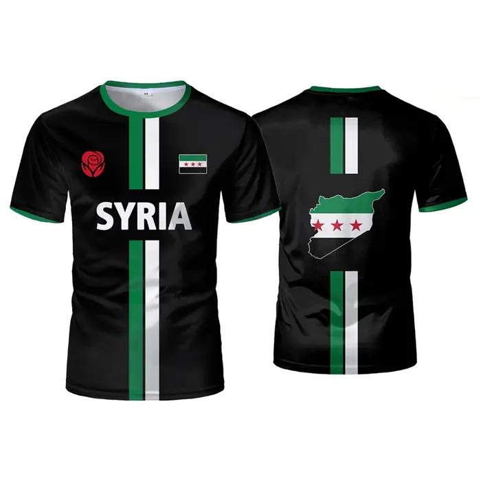 Nouveau maillot de Football de la syrie T-shirts de sport pour hommes drapeau syrien rue hauts surdi
