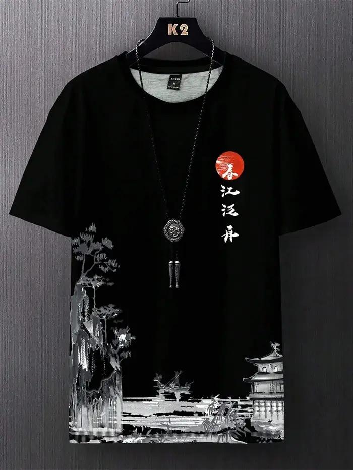 T-shirt de sport respirant à séchage rapide pour hommes, impression 3D, Anime de rue en plein air, H