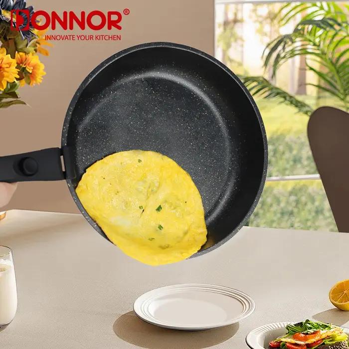 Donnor 17 pièces poignée amovible batterie de cuisine antiadhésive en aluminium moulé sous pression