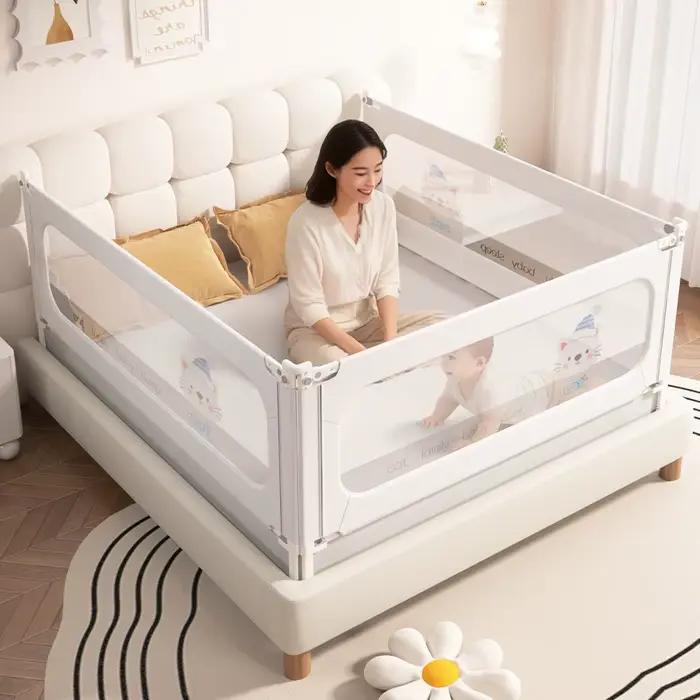 Barrière de sécurité pour lit bébé 3 côtés avec base en U pour une protection complète et facile à installer occasions de naissance et anniversaires pour enfant