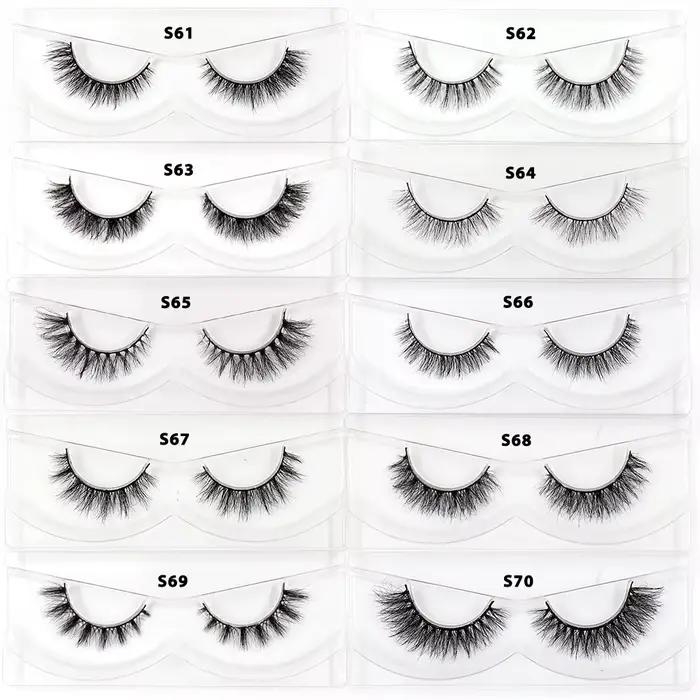 LEHUAMAO10/100 paires de cils de vison en gros doux moelleux court faux cils extension de cils natur