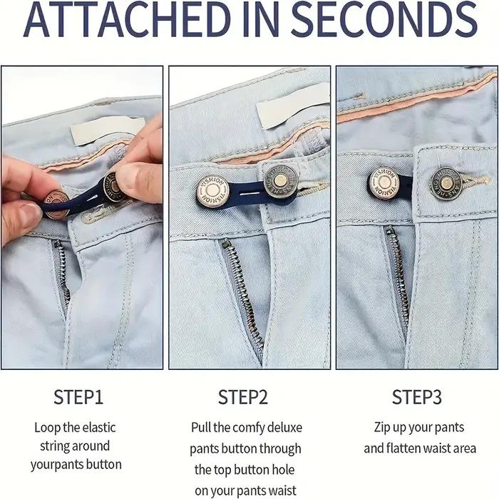 Extensions de boutons pour jeans et pantalons, 6 pièces, extension d'attente universelle pour femmes