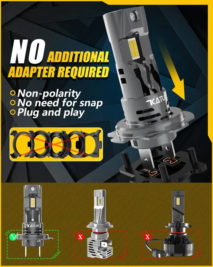 2x haute puissance H7 phare LED 1:1 Mini taille phare 20000LM 6500K lampes de voiture Super lumineux