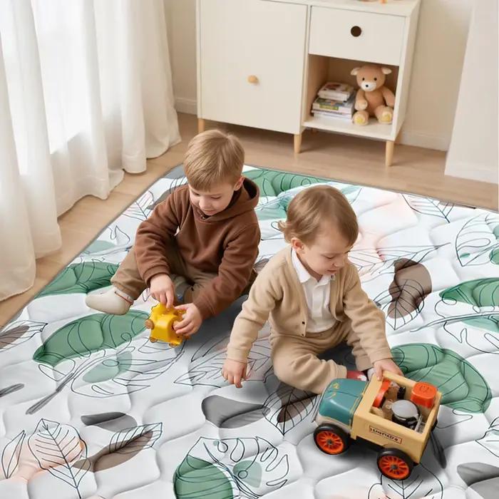 Tapis de jeu pour bébé, tapis d'éveil pour ramper, tapis de jeu en mousse épaisse et rembourrée, tap