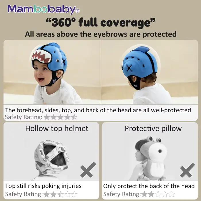 Mambobaby Casque Anti-Choc Safe pour bébé, couvre-chef de protection de tête pour nourrissons, appre