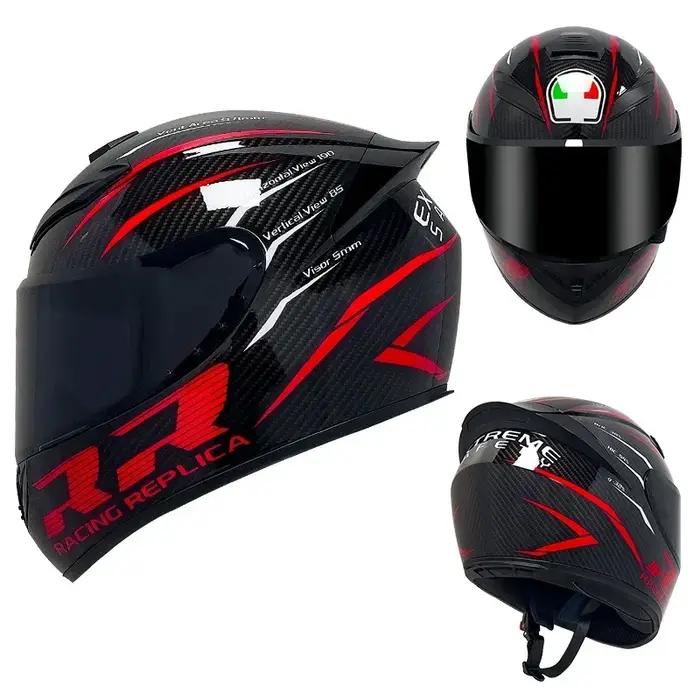 Casque de protection unisexe pour moto, lentille pour touristes, casque de sécurité en coupe transve
