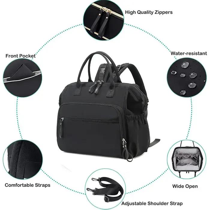 Sac à couches grande capacité avec tapis à langer - Sac suspendu poussette pratique allaitement maman