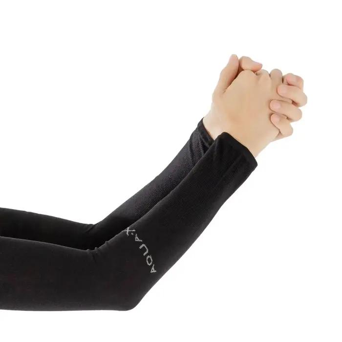 Manchons de bras rafraîchissants en soie glacée, protection solaire UV d'été, compression UPF 50+ po