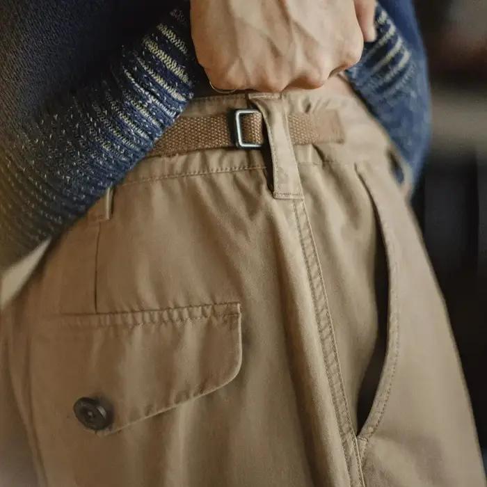 Maden Pantalon décontracté vintage M65 pour homme avec grande poche Pantalon en coton kaki Pantalon