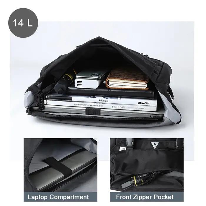 Grand sac à bandoulière étanche pour hommes, sacs de messager, sacs multicouches, conception antivol