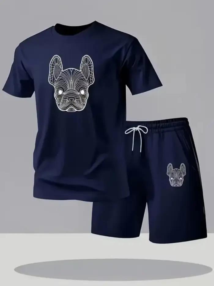 Ensemble T-shirt et short décontracté à séchage rapide pour homme, été, mode urbaine, course à pied,