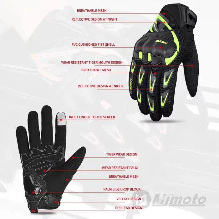 Suomy gants de Moto été maille respirant gants de Moto hommes femmes écran tactile gants de Motocros
