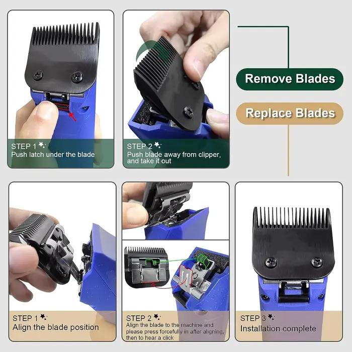 Tondeuse de toilettage noire détachable pour chien, ensemble de lames en acier inoxydable, Compatibl